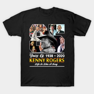 Kenny Rogers // 85 Years Of // Life Is Like A Song //- T-Shirt